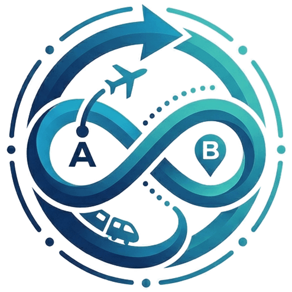 Round Trip emblem: a looping route between point A and point B
